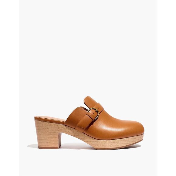 ✨Madewell The Monique Buckle Carmel Sz 9 Clogs ✨ - Picture 6 of 9